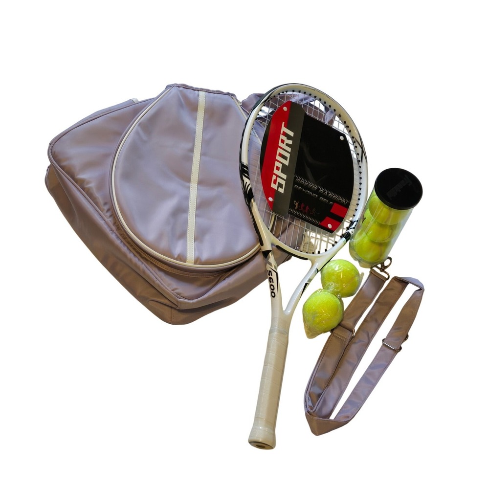 Tennis Bag Set Racket Balls Pink Travel Sport Kit - Picture 3 of 8